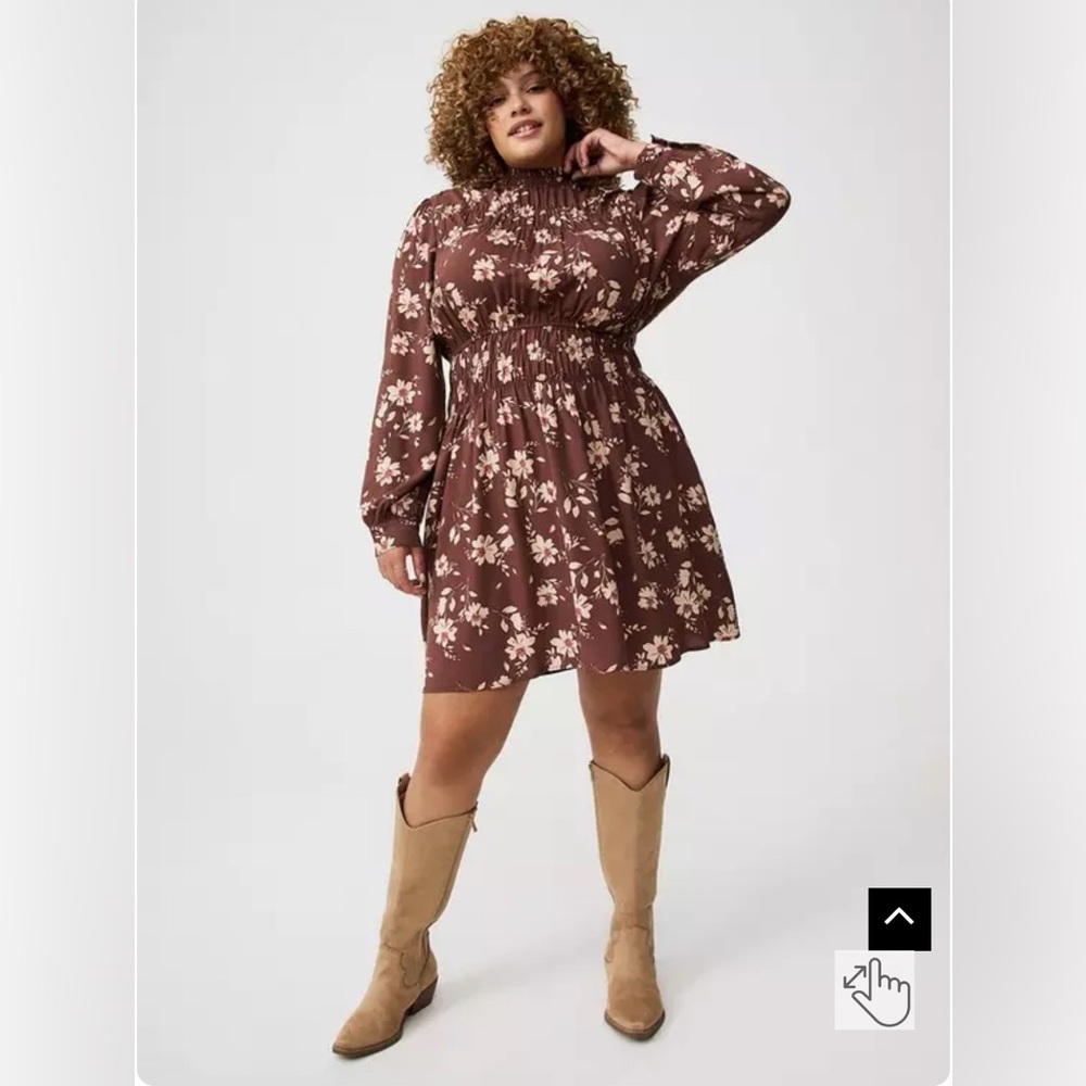 Smocked ruched mini dress